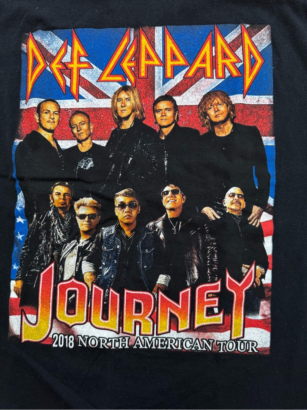 Def Leppard 2018 North American Your Concert T-Shirt Black Size Large 80s Rock